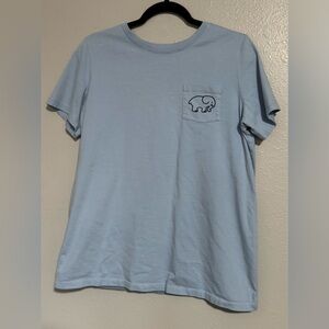 IVORY ELLA Pocket Tee Shirt light blue woman’s tee size large